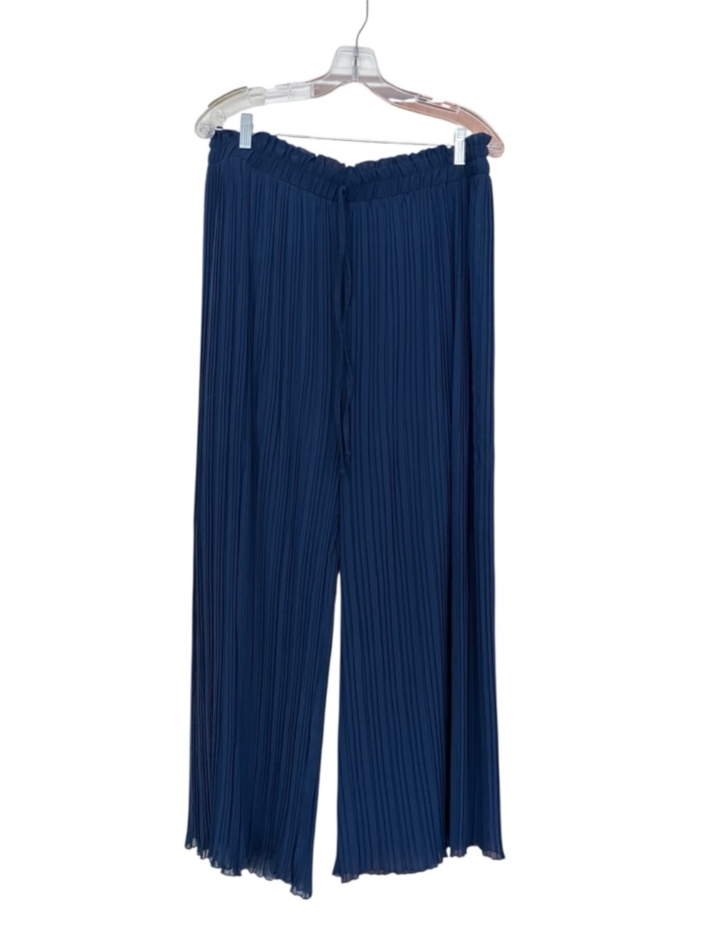Papillon Navy Pleated Wide-Leg Pants Sz X-Large - Picture 2 of 4